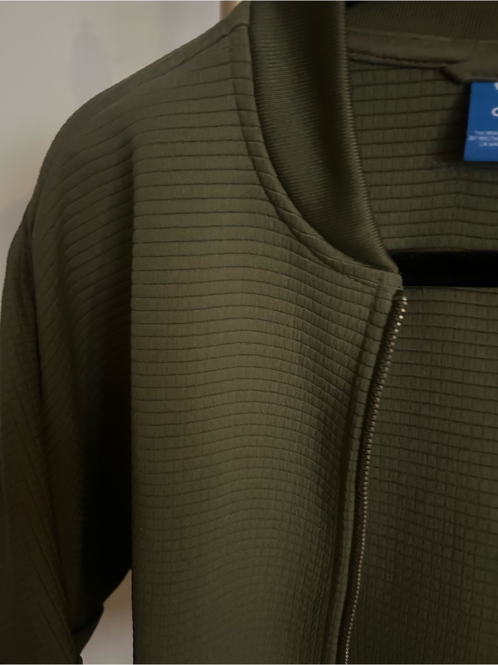 Adidas Originals Olive Green Cropped Bomber Jacket Zip Up Oversized | Size M - Picture 6 of 7
